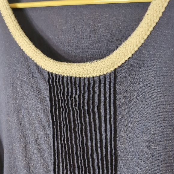 JYBY | 100% Cotton Long Sleeve Navy Blue Mini Dress Crew Neck Size L - Picture 7 of 11